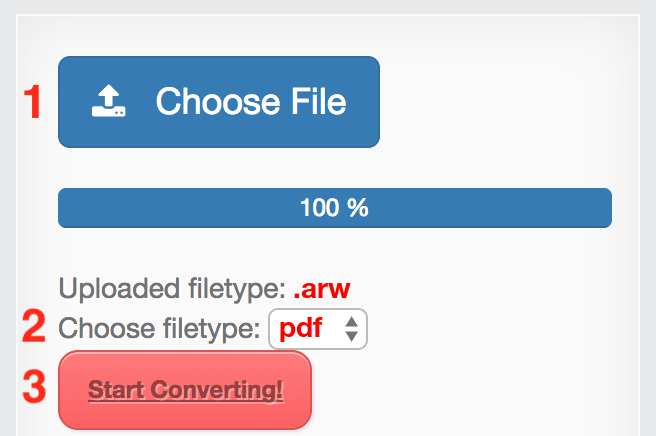 How to convert ARW files online to PDF